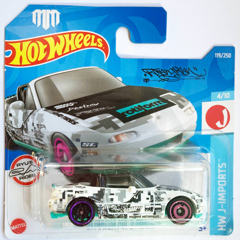 Hot Wheels | '91 Mazda MX-5 Miata white MAD MIKE | scale64