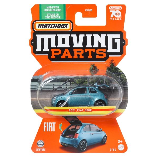 Matchbox | Moving Parts 09/54 2021 Fiat 500E green-blue metallic