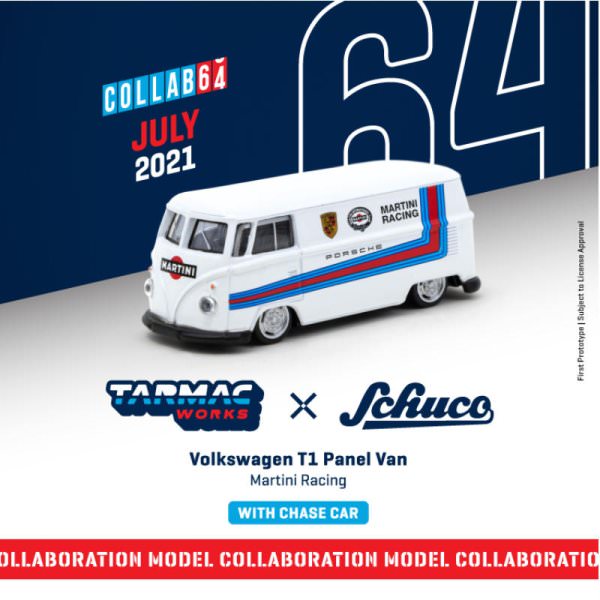 Tarmac Works | Schuco x Tarmac Works Volkswagen T1 Panel Van *Martini Racing* weiß