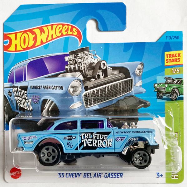 Hot Wheels | '55 Chevy Bel Air Gasser TRI FIVE TERROR light blue