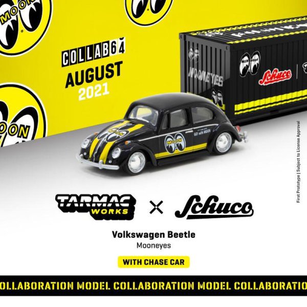 Tarmac Works | Volkswagen Beetle Mooneyes schwarz mit Container