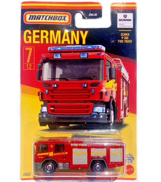 Matchbox | Best of Germany Series Mix 4 7/12 Scania P360 Fire Engine red