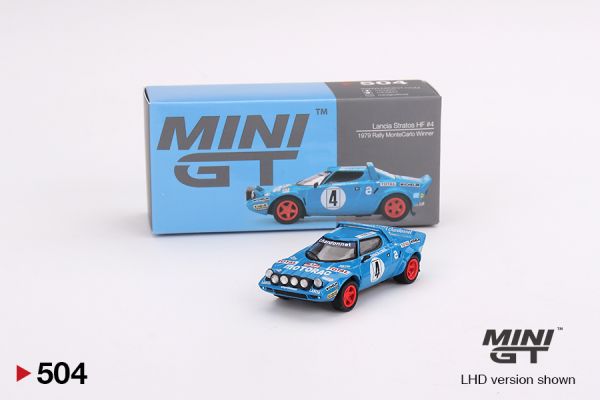 MINI GT | Lancia Stratos HF #4 1979 Rally Monte Carlo Winner blau