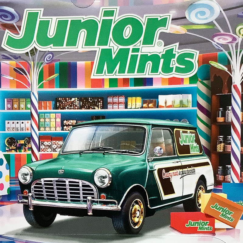 Jr.Mints KKar Matchbox 2020 Food Service Green Austin Mini Van 
