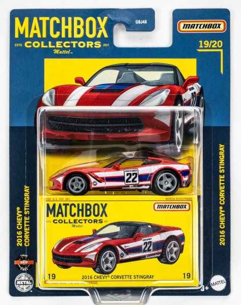 Matchbox | Collectors Serie 19/20 2016 Chevy Corvette Stingray #22 rot/weiß/blau
