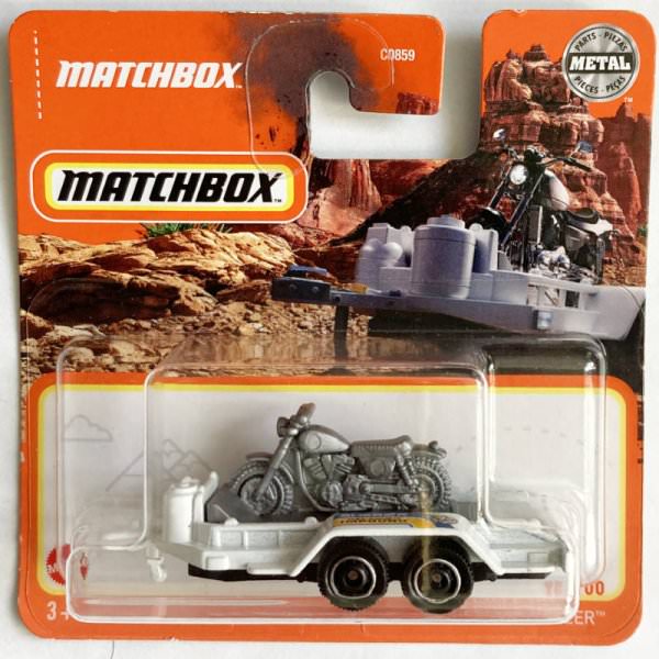 Matchbox | MBX Cycle Trailer weiß mit Motorrad silber