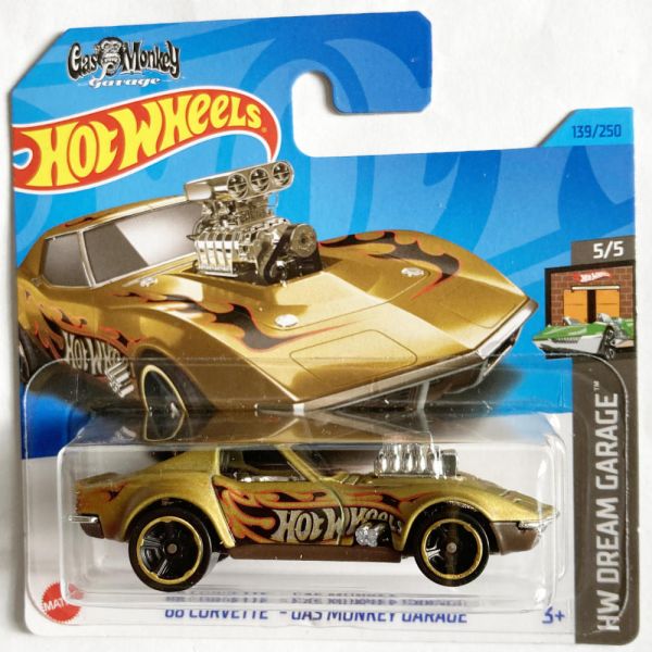 Hot Wheels | '68 Corvette Gas Monkey Garage matt gold with flames