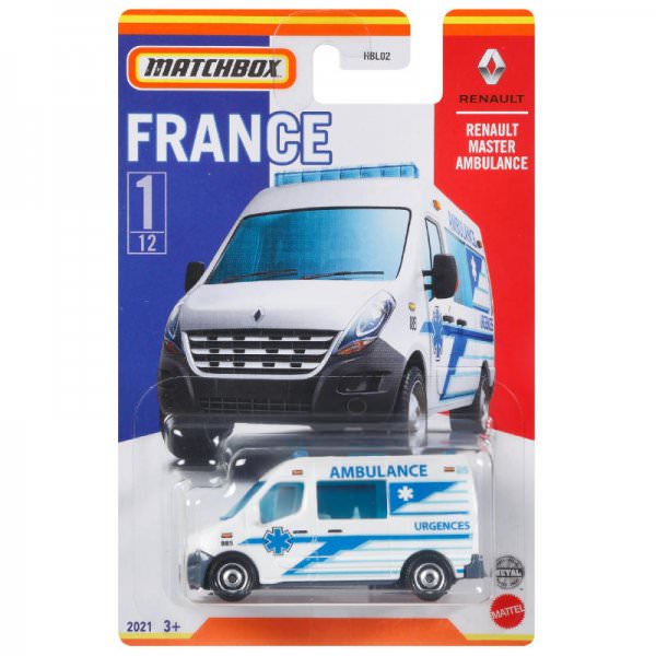 Matchbox | Best of France Series 2022 Mix 4 01/12 Renault Master Ambulance white
