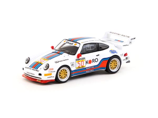 Schuco x Tarmac Works | Porsche 911 Turbo S LM GT #50 1995 24h Le Mans white/blue/red