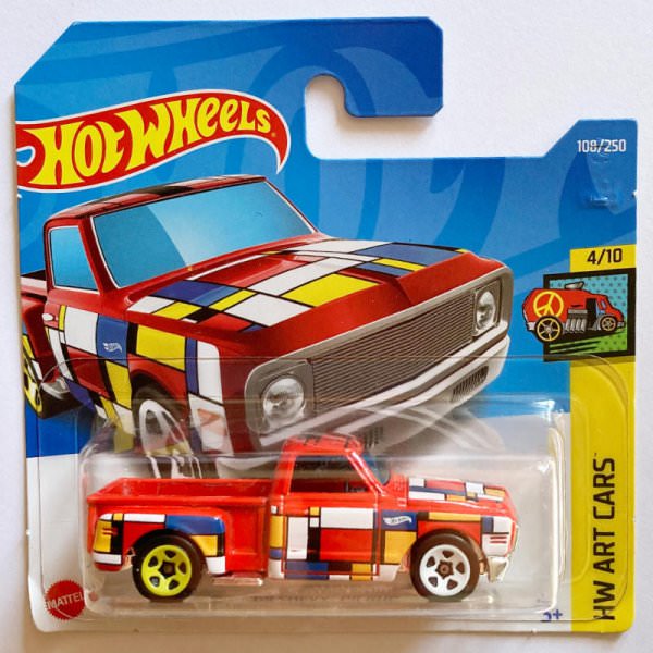 Hot Wheels | '69 Chevy Pickup red ART CAR