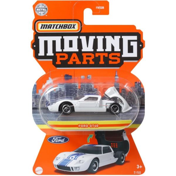 Matchbox | Moving Parts 7/50 Ford GT40 white with blue stripe