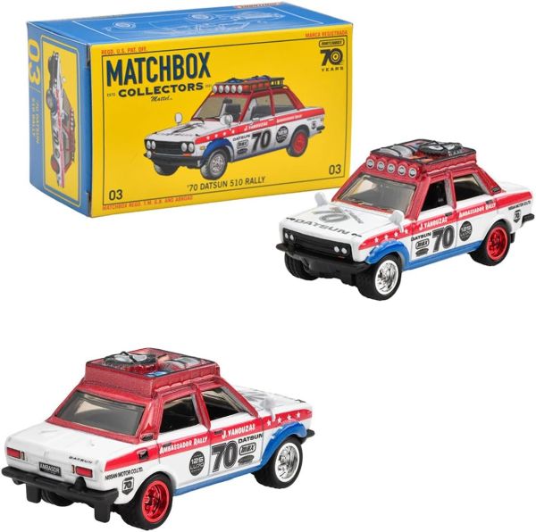 Matchbox | Collectors Serie 2023 03/22 1970 Datsun 510 Rally weiß/rot/blau